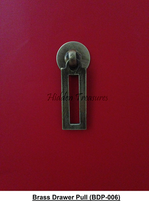 06 Brass longish rectangular design drawer pull