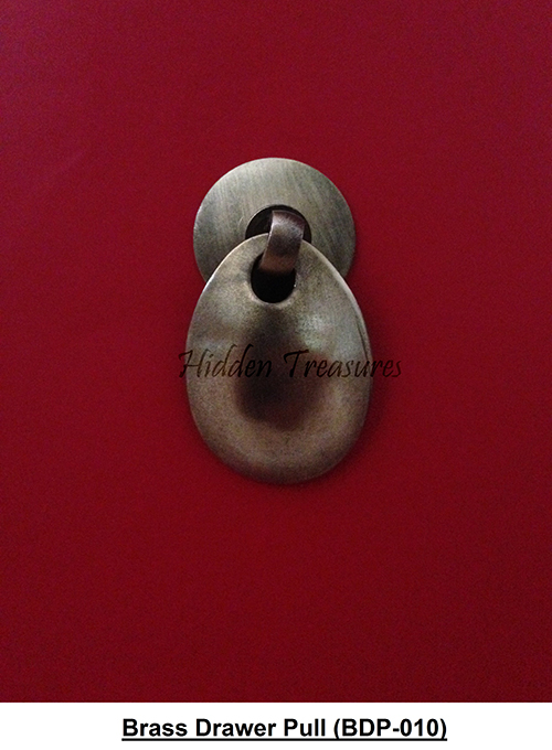 10 Brass convex raindrop design drawer pull