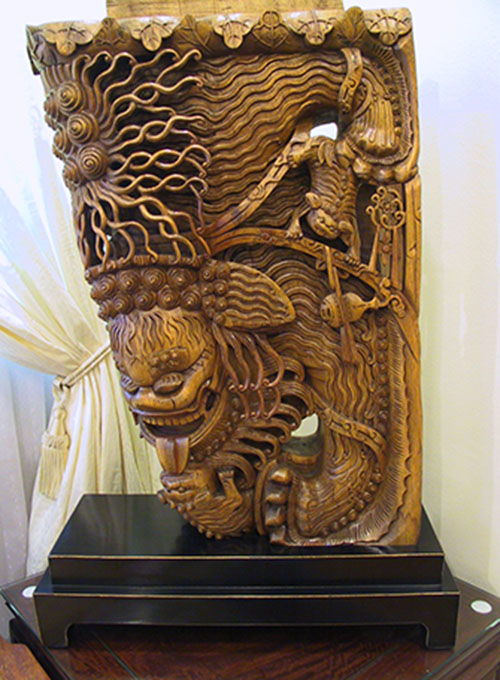 02 Carved lion pair