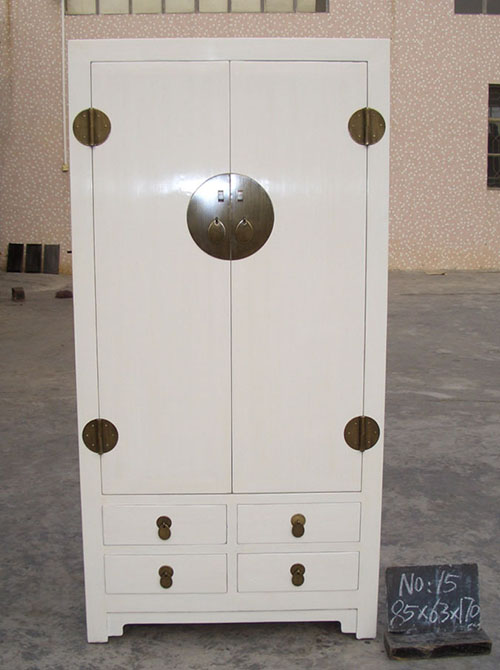 05 Custom make white 2 doors & 4 drawers cabinet 