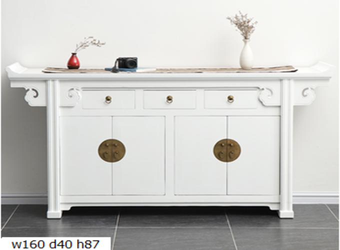 11 Custom make white flange top 3drawer &  4door high sideboard