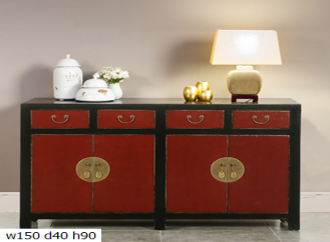 12 Custom make 2tone (black/red) 4drawer &  4door high sideboard