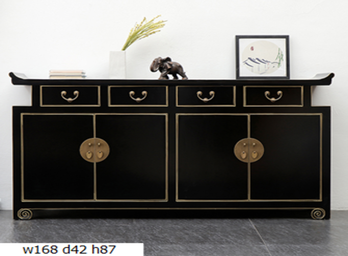 15 Custom make black flange top 4drawer &  4door high sideboard