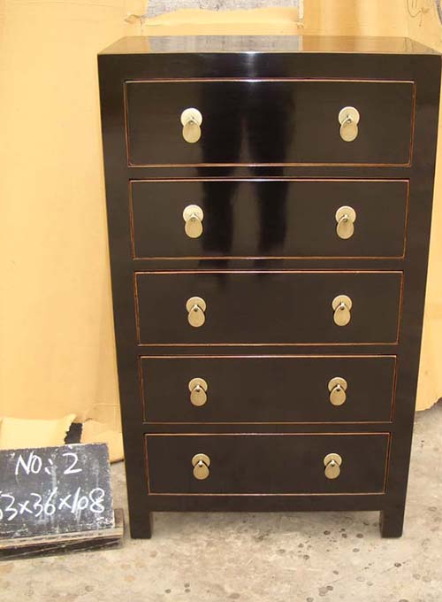 09 Custom make black 5chest of drawer