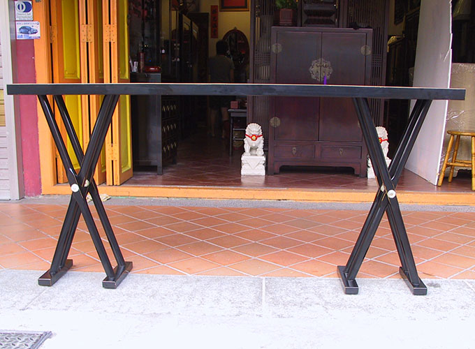 04 Custom make x-legged 3 pieces console table