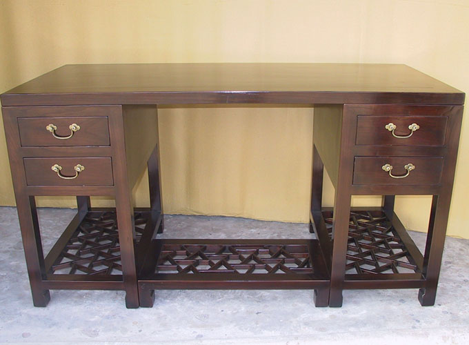 12 Custom make 4 drawers 3-piece writing table 