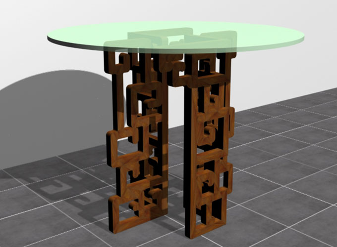 17 Custom make round glass top dining table 