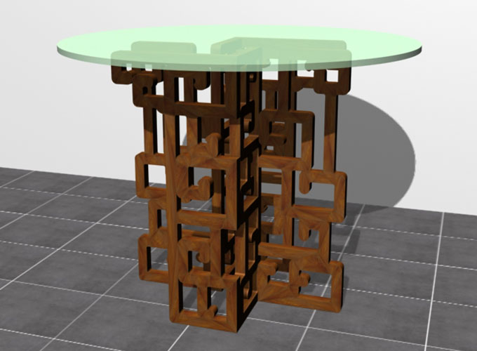 17 Custom make round glass top dining table 