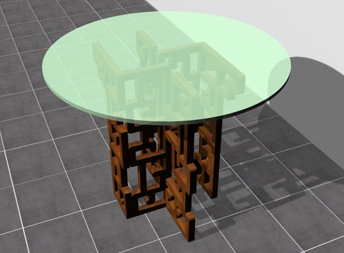 17 Custom make round glass top dining table 